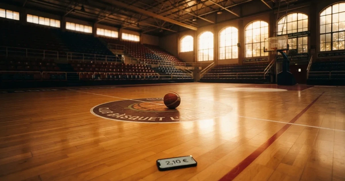 Un balón en el punto central de un campo de césped a la luz de la mañana